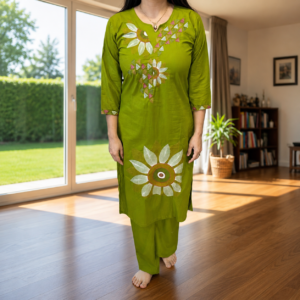 Mehandi Green Kurti Palazzo Set