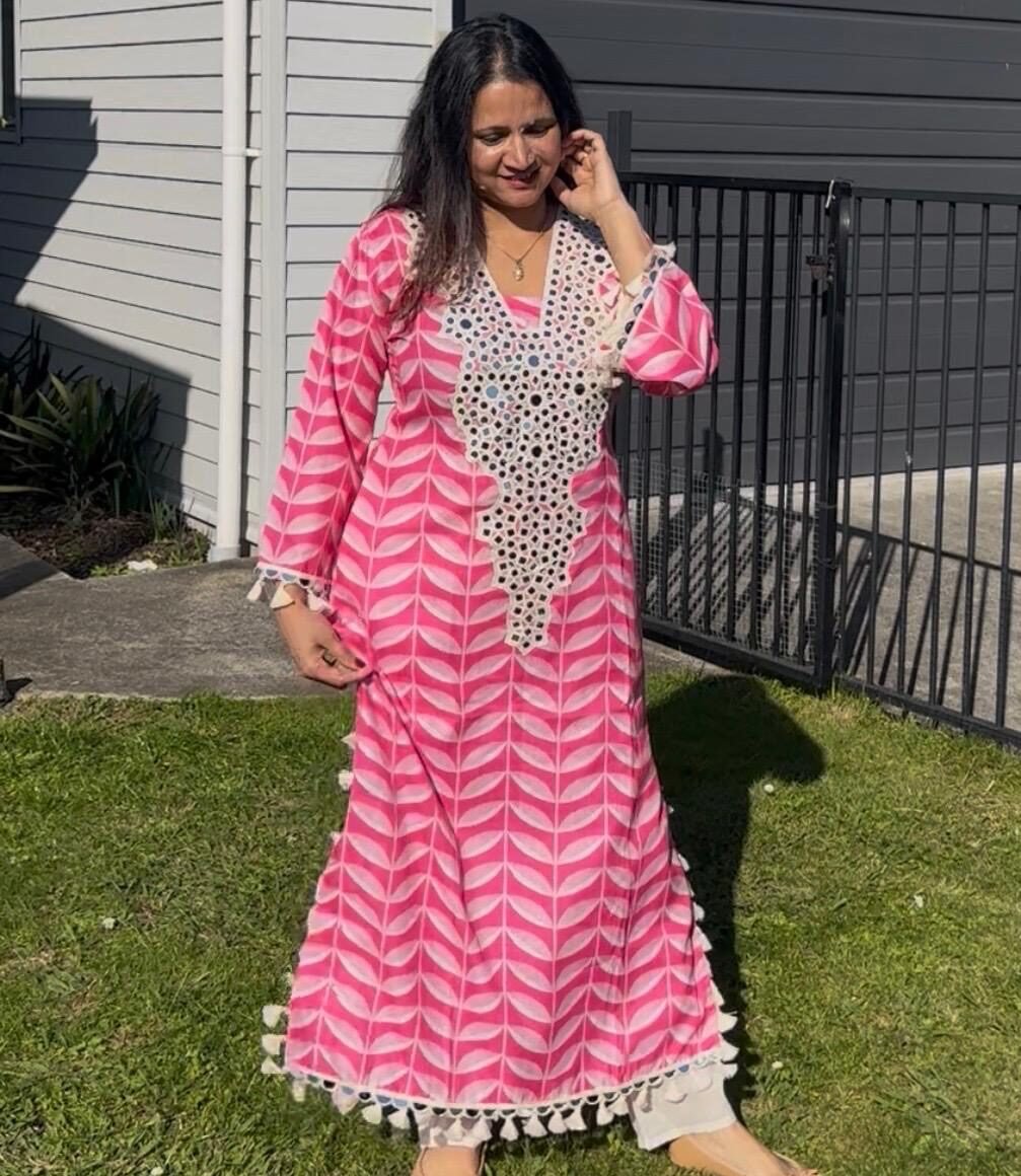 Mirror kurti Pink (1)