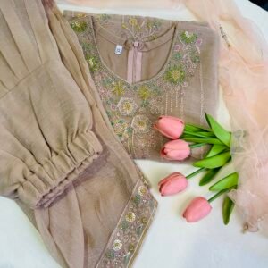 Premium Kids Mouse Brown Patiala Salwar Suit