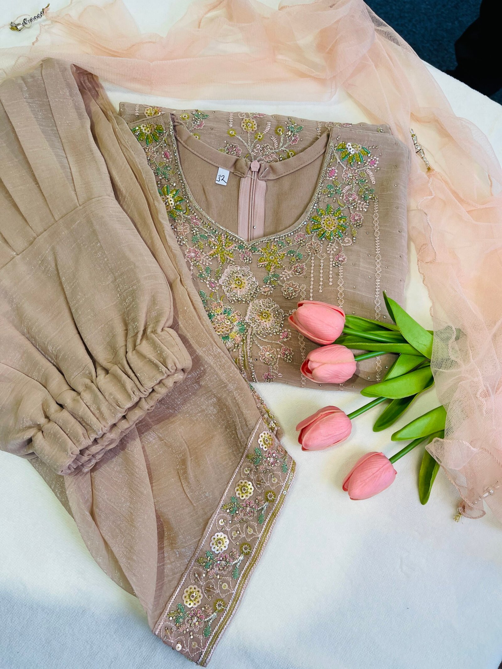 Premium Kids Mouse Brown Patiala Salwar Suit
