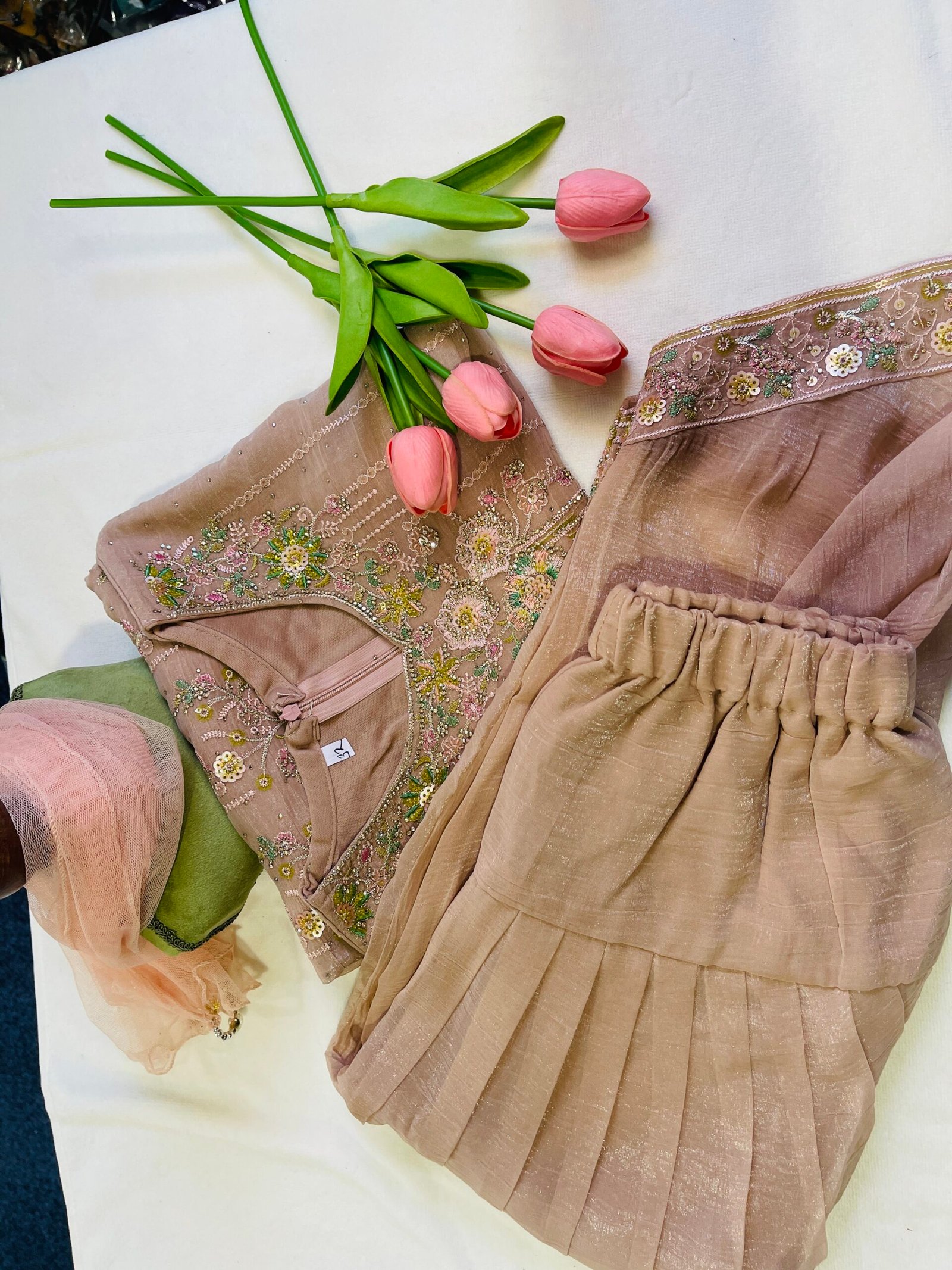 Premium Kids Mouse Brown Patiala Salwar Suit - Image 4